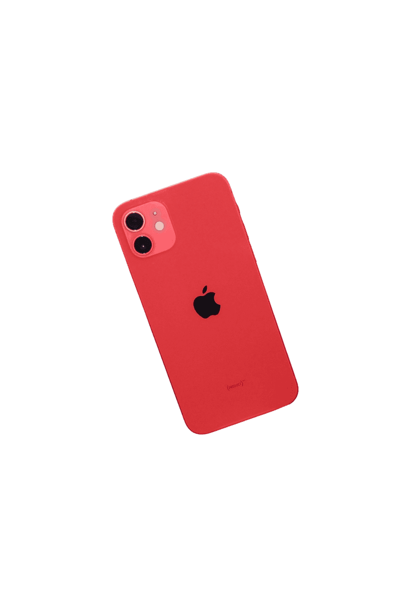 The back of a red phone with its camera lenses